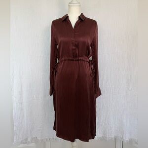 Sophisticated Long Sleeve Burgundy Dress